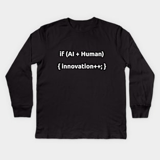 AI and human t shirt Kids Long Sleeve T-Shirt